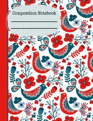 Read Scandinavian Composition Notebook - Sketchbook: 130 Pages 7.44 X 9.69 Blank Drawing Sketch Art Book Paper School Student Teacher Birds Red Teal Subject - Rengaw Creations | ePub