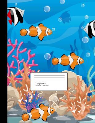Read Coral Reef with Fish Composition Book, 8.5 X 11 College Ruled 150 Pages - Rainbow Press file in ePub