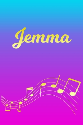Read Online Jemma: Sheet Music Note Manuscript Notebook Paper Pink Blue Gold Personalized Letter J Initial Custom First Name Cover Musician Composer Instrument Composition Book 12 Staves a Page Staff Line Notepad Notation Guide Compose Write Songs - Createmusic Publications | ePub
